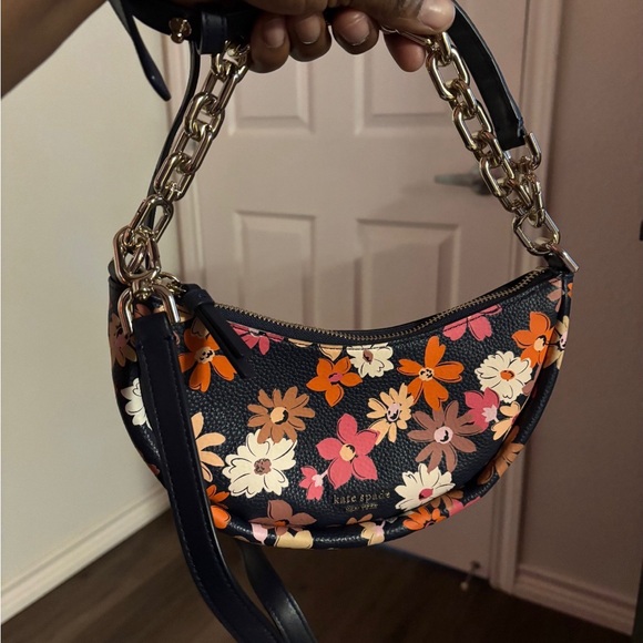 Kate Spade Floral Shoulder Bag - Black and Gold /Crossbody. Elegant and perfect. - Picture 7 of 12